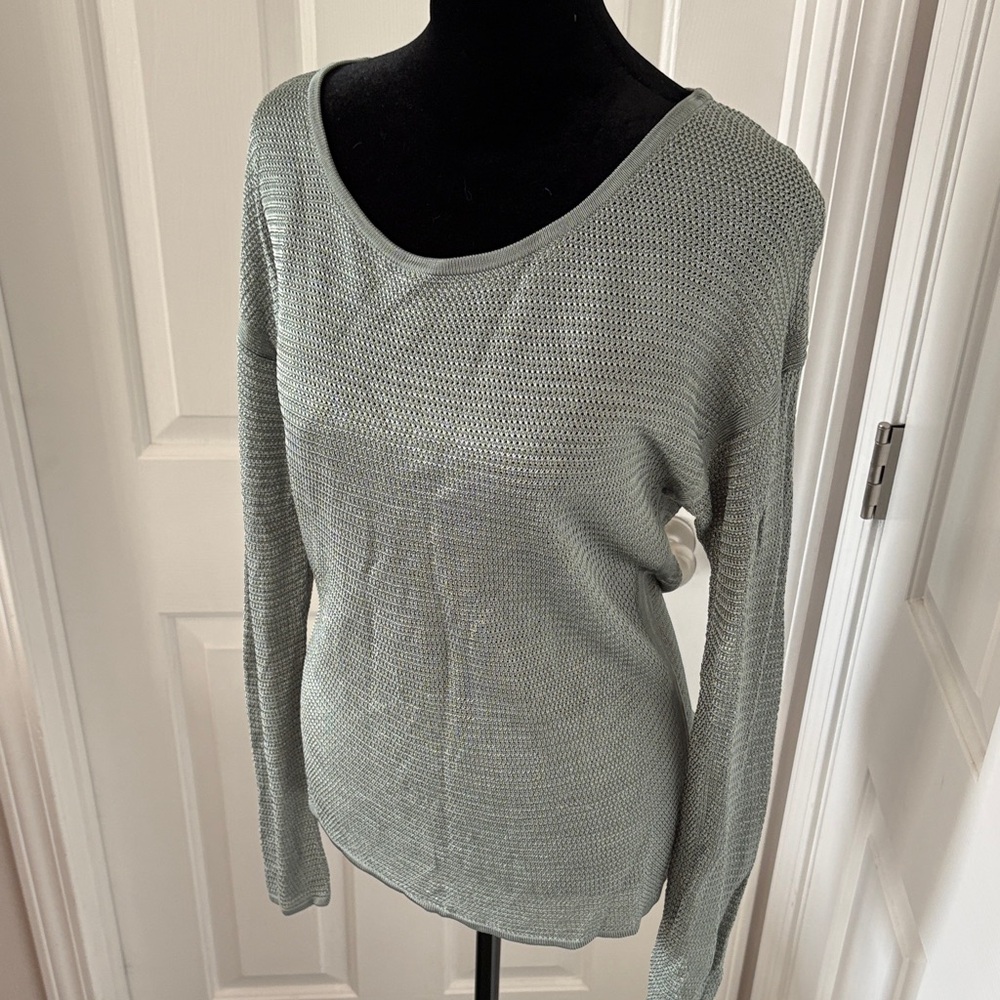 White House Black Market Light Sea Foam Green Sweater